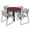 Regency Kee Round Table & Chair Set, Wood, Metal, Polypropylene Top TB42RNDCHBPBK44GY - alternate 1